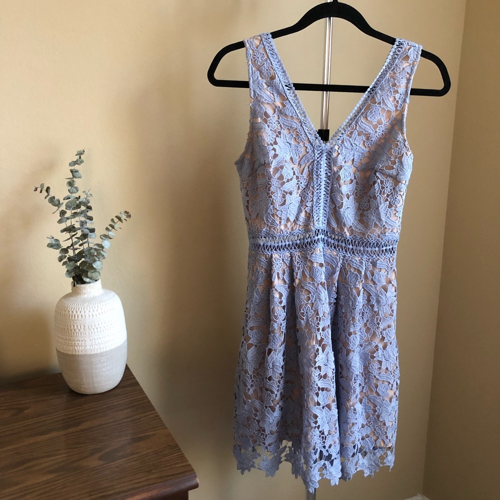Francesca’s Blue Lace Cocktail Dress